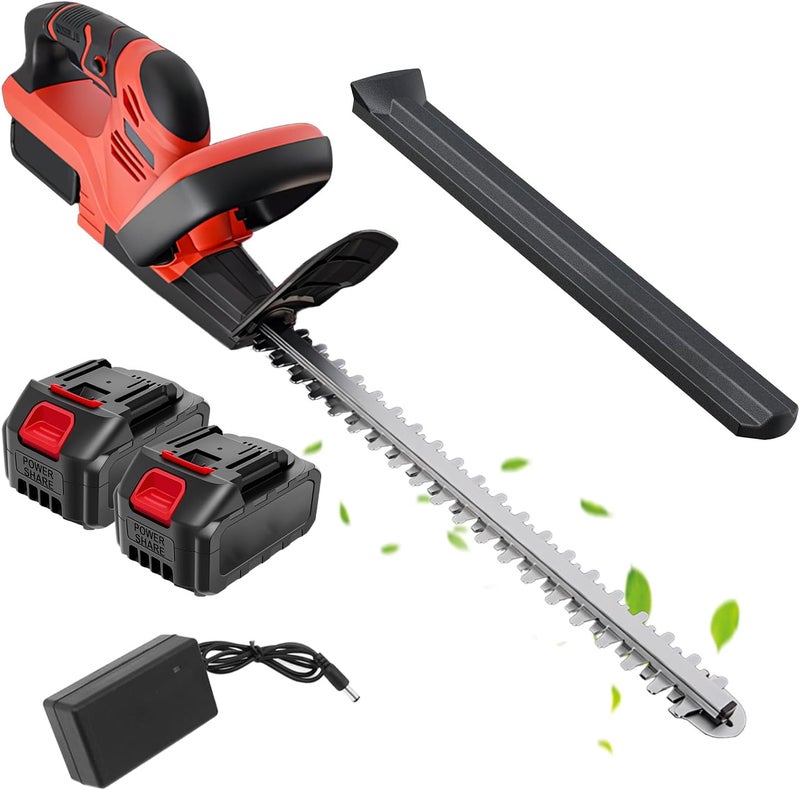 ALSO GO 22’’ Cordless Hedge Trimmer, 24V Electric Shrub Trimmer, Bush Trimmer Cordless with 2 PCS 3.0Ah Rechargeable Battery and Charger, Electric Handheld Bush Clipper for Garden, Lawn - Image 1